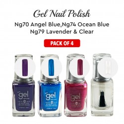 Ebo Gel Nail Polish Long Lasting Gel Set 4 Color Angel Blue, Laveder Lll, Ocean Blue & Top Coat
