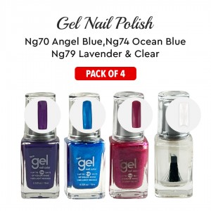 Ebo Gel Nail Polish Long Lasting Gel Set 4 Color Angel Blue, Laveder Lll, Ocean Blue & Top Coat Ebo Gel Nail Polish Long Lasting Gel Set 4 Color Angel Blue, Laveder Lll, Ocean Blue & Top Coat