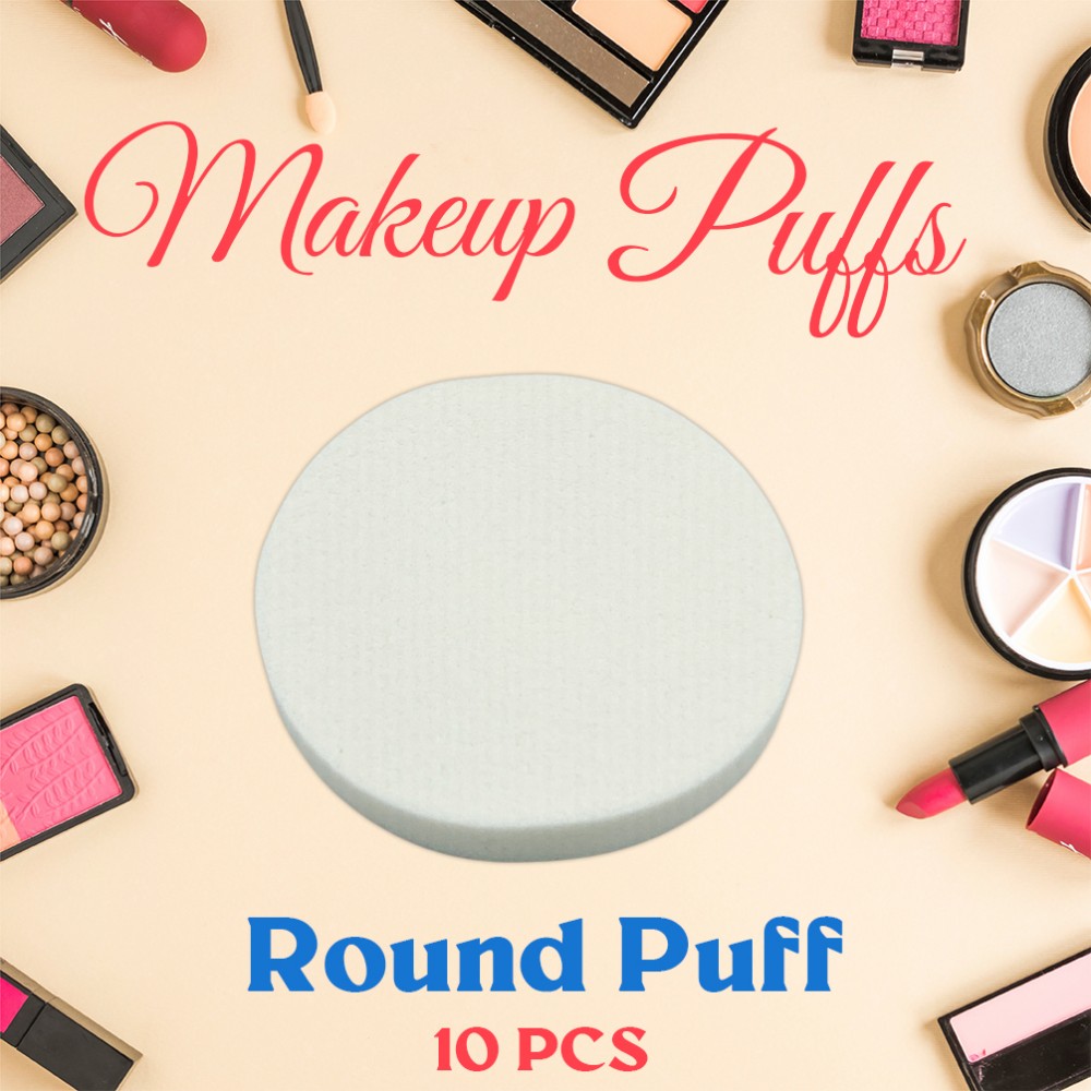 Ebo Cosmetic Makeup Sponge Powder Puff Foundation Sponge Blender Round Makeup Puff 10 Pcs