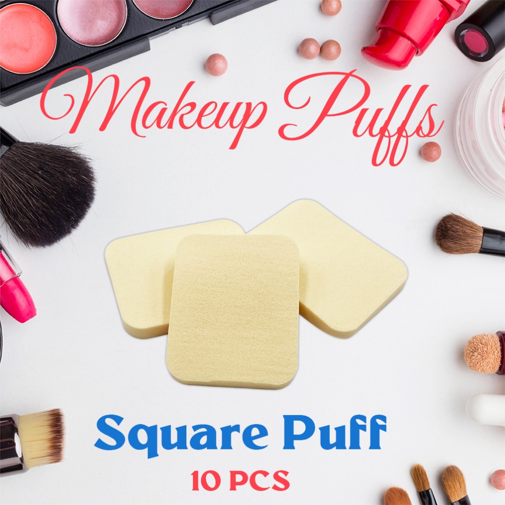 Ebo Cosmetic Makeup Sponge Powder Puff Foundation Sponge Blender Square Makeup Puff 10 Pcs