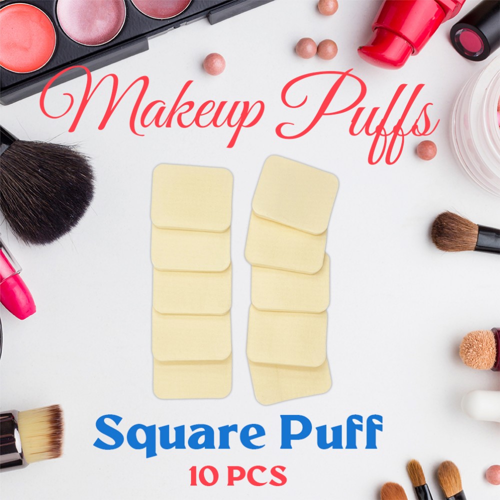 Ebo Cosmetic Makeup Sponge Powder Puff Foundation Sponge Blender Square Makeup Puff 10 Pcs