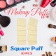 Ebo Cosmetic Makeup Sponge Powder Puff Foundation Sponge Blender Square Makeup Puff 10 Pcs