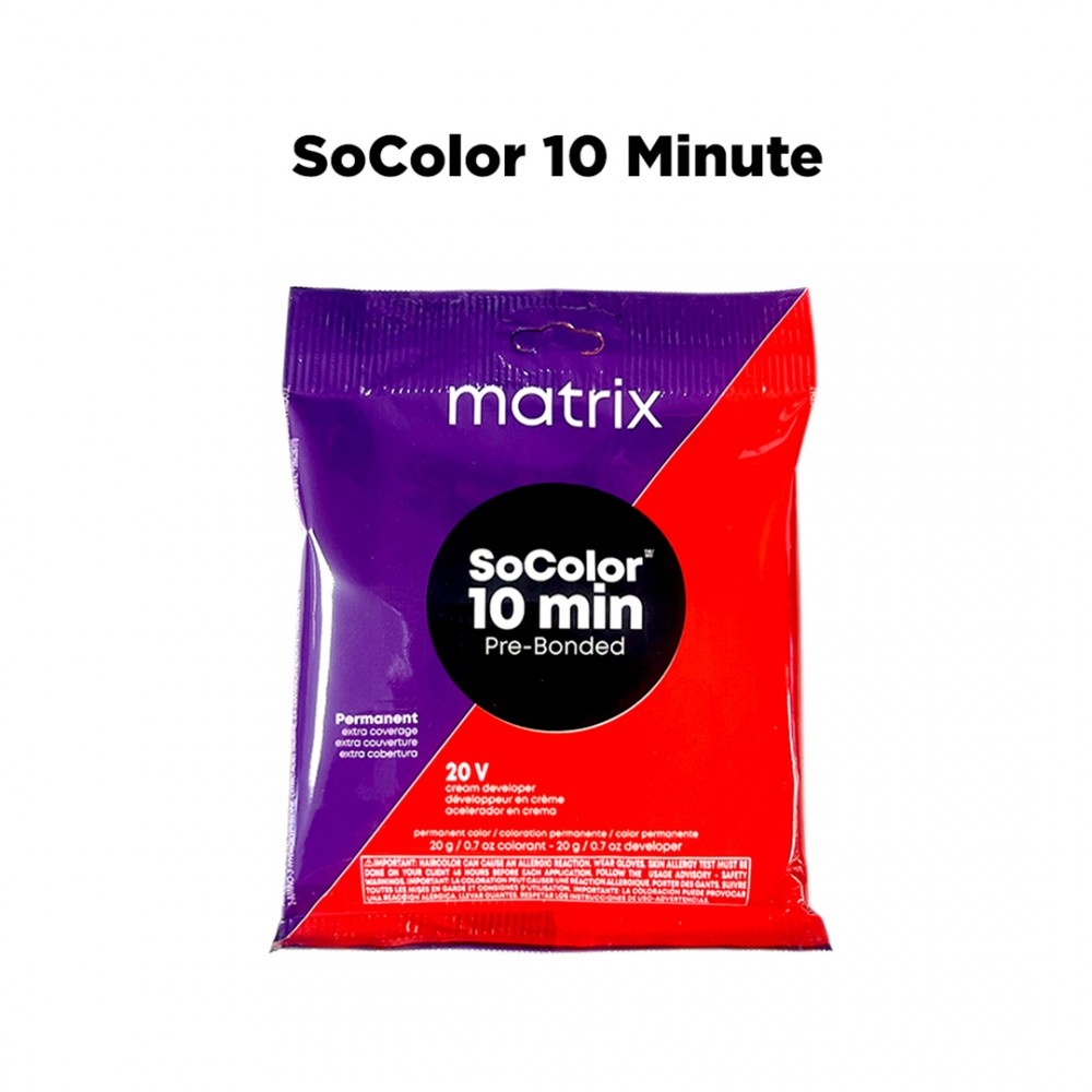 Free Shipping Matrix SoColor 10 Minute Pre-Bonded Permanent Hair Color & Developer Packettes