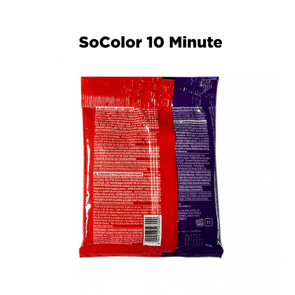 Free Shipping Matrix SoColor 10 Minute Pre-Bonded Permanent Hair Color & Developer Packettes