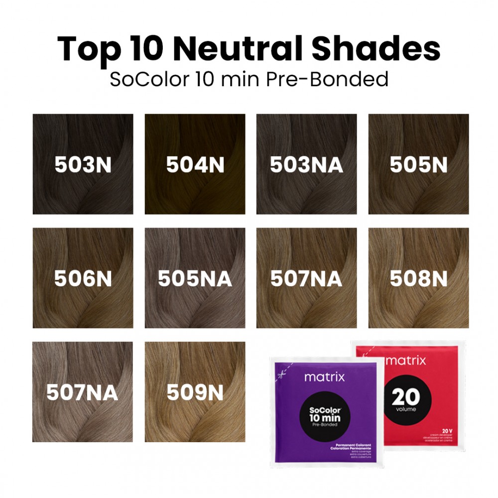 Free Shipping Matrix SoColor 10 Minute Pre-Bonded Permanent Hair Color & Developer Packettes