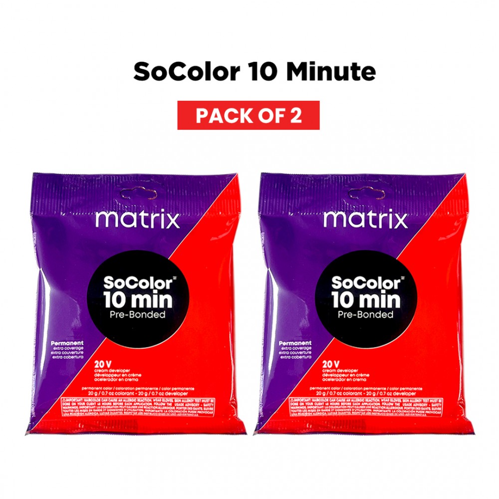 Free Shipping Matrix SoColor 10 Minute Pre-Bonded Permanent Hair Color & Developer Packettes (2 Packs)