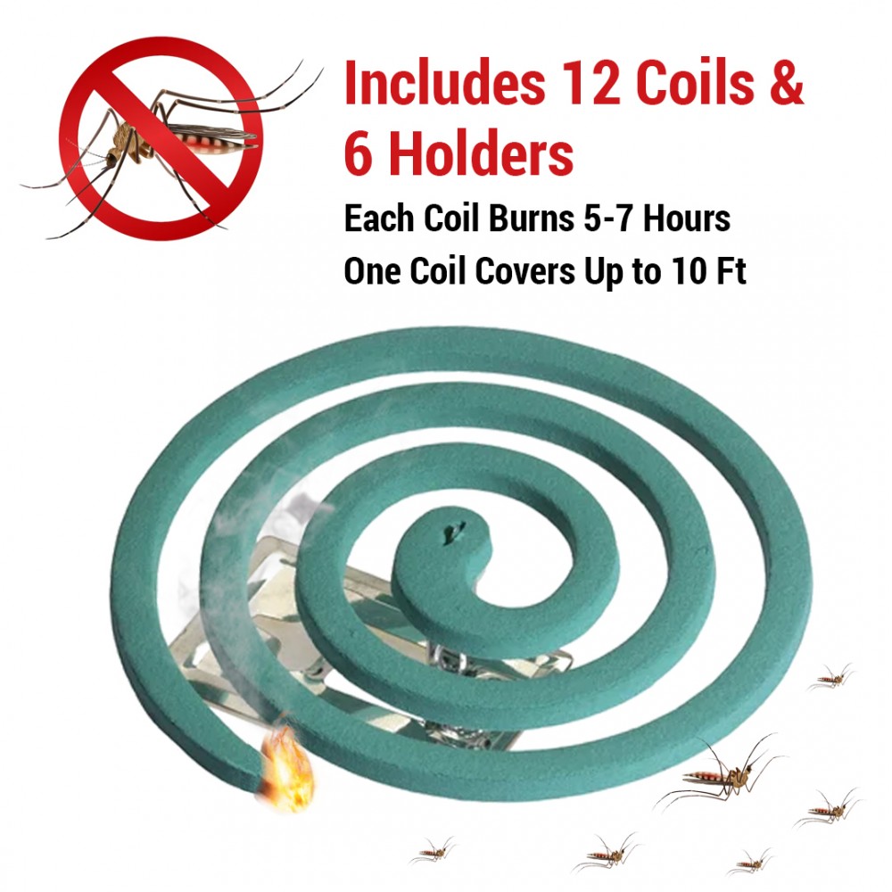 PIC Mosquito Repelling Coils -12 Pack (4 Coils Each Pack), Mosquito Repellent for Outdoor Spaces