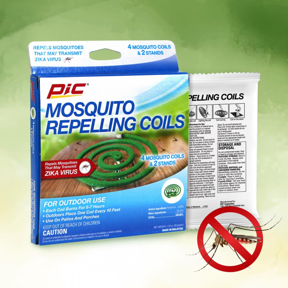 PIC Mosquito Repelling Coils -12 Pack (4 Coils Each Pack), Mosquito Repellent for Outdoor Spaces