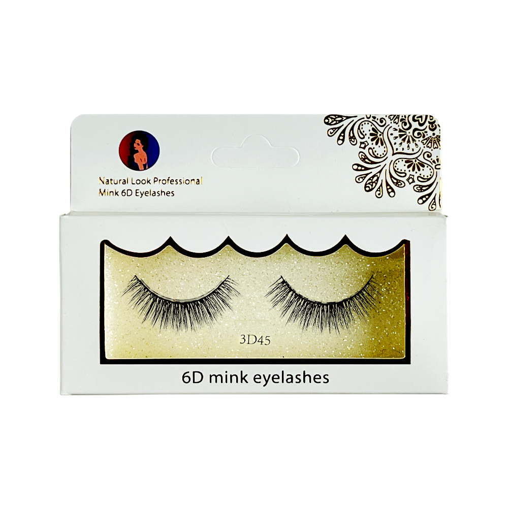Free Shipping Natural Look 6D False Faux Mink Eyelashes 3d45