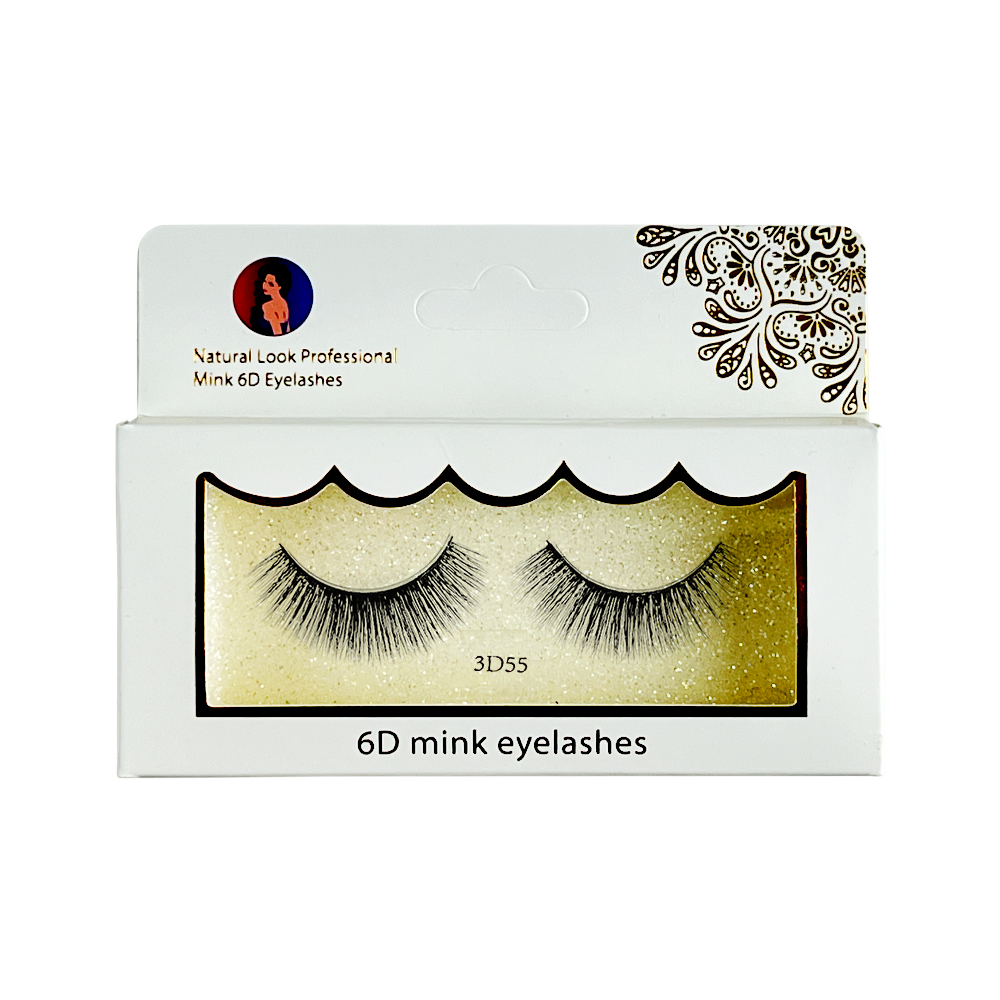 Free Shipping Natural Look 6D False Faux Mink Eyelashes 3d55