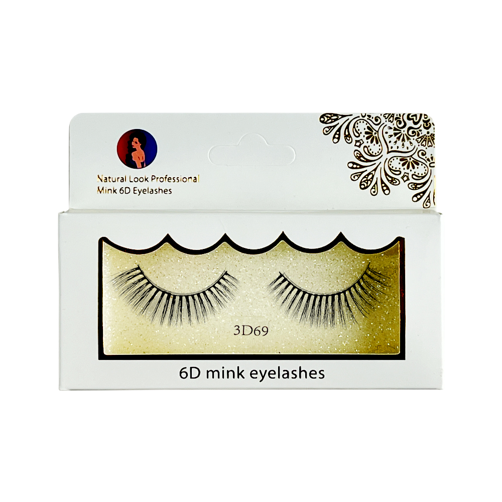 Free Shipping Natural Look 6D False Faux Mink Eyelashes 3d69