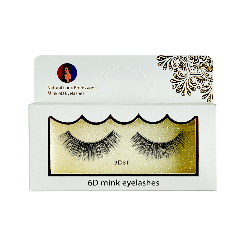 Free Shipping Natural Look 6D False Faux Mink Eyelashes 3d81