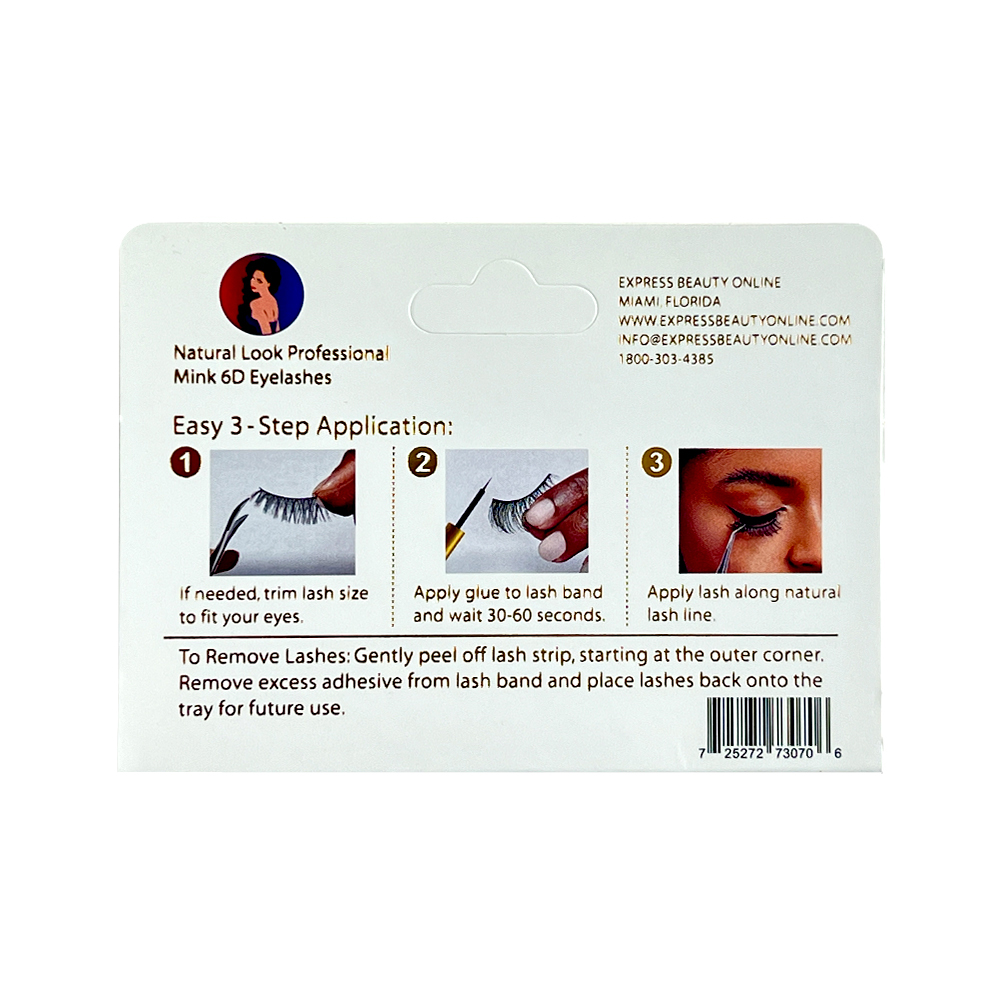 Free Shipping Natural Look 6D False Faux Mink Eyelashes 3d81