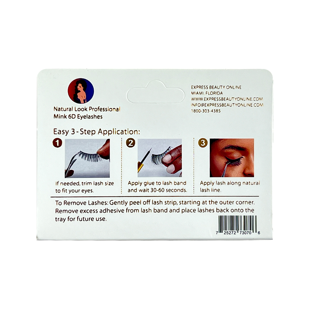 Free Shipping Natural Look 6D False Faux Mink Eyelashes 3d97