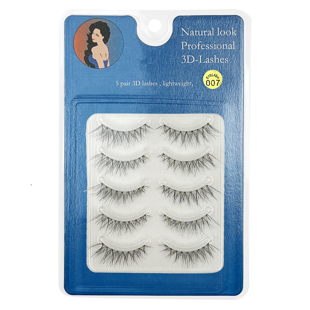 Free Shipping Natural Look 3D False Eyelashes 5 Pairs 007