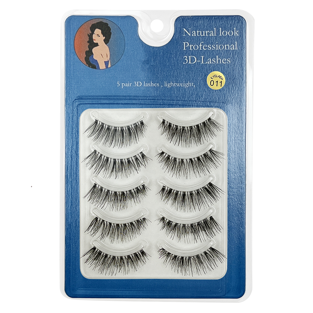 Free Shipping Natural Look 3D False Eyelashes 5 Pairs 011