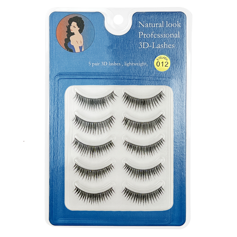 Free Shipping Natural Look 3D False Eyelashes 5 Pairs 012