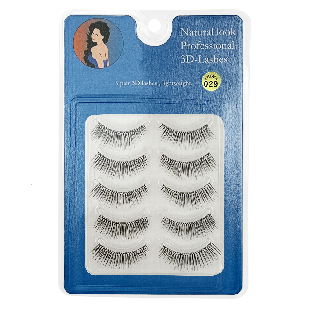 Free Shipping Natural Look 3D False Eyelashes 5 Pairs 029