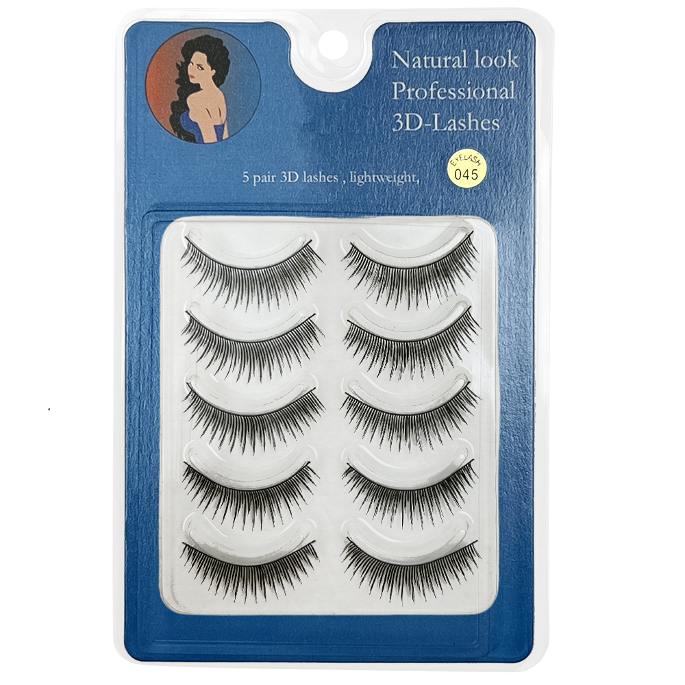 Free Shipping Natural Look 3D False Eyelashes 5 Pairs 045