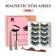 Free Shipping Natural Look Magnetic False Eyelashes With Eyeliner And Applicator 5 Pair Eyelashes Kit DS06