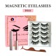 Free Shipping Natural Look Magnetic False Eyelashes With Eyeliner And Applicator 5 Pair Eyelashes Kit Ds12