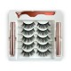 Free Shipping Natural Look Magnetic False Eyelashes With Eyeliner And Applicator 5 Pair Eyelashes Kit Ds12