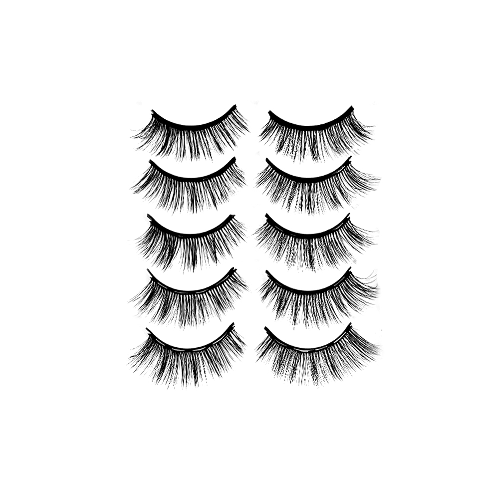 Free Shipping Natural Look Magnetic False Eyelashes With Eyeliner And Applicator 5 Pair Eyelashes Kit Ds12
