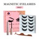 Free Shipping Natural Look Magnetic False Eyelashes With Eyeliner And Applicator 5 Pair Eyelashes Kit Ds27