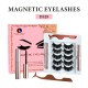 Free Shipping Natural Look Magnetic False Eyelashes With Eyeliner And Applicator 5 Pair Eyelashes Kit Ds29