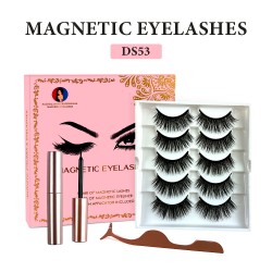 Natural Look Magnetic False Eyelashes With Eyeliner And Applicator 5 Pair Eyelashes Kit Ds53