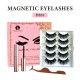 Free Shipping Natural Look Magnetic False Eyelashes With Eyeliner And Applicator 5 Pair Eyelashes Kit Ds53
