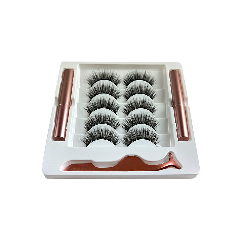 Free Shipping Natural Look Magnetic False Eyelashes With Eyeliner And Applicator 5 Pair Eyelashes Kit Ds53