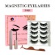 Free Shipping Natural Look Magnetic False Eyelashes With Eyeliner And Applicator 5 Pair Eyelashes Kit Ds65