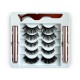 Free Shipping Natural Look Magnetic False Eyelashes With Eyeliner And Applicator 5 Pair Eyelashes Kit MIX4