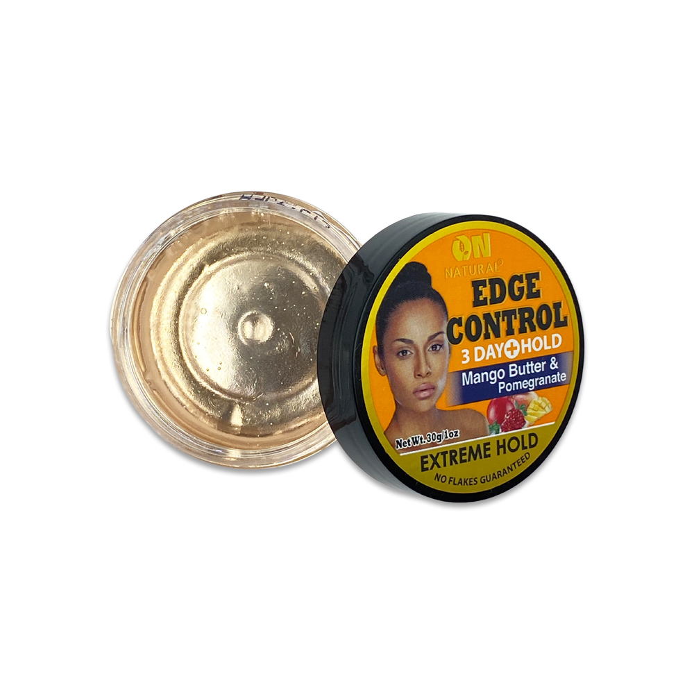 On Natural Edge Control 3 Day Hold Mango Butter And Pomegranate Extreme Hold Edge Control No Flakes Guaranteed 1 Oz