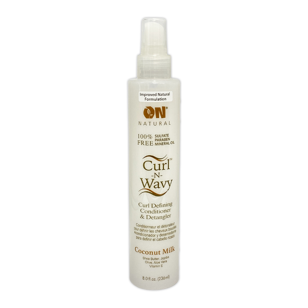 On Natural 100% Free Sulfate Paraben Mineral Oil Weave And Wig Curl N Wavy Curl Defining Conditioner And Detangler Coconut Milk 8 Oz
