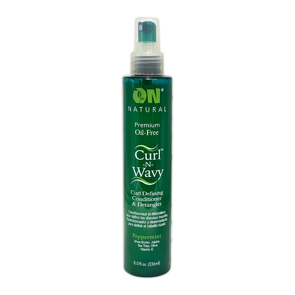 On Natural 100% Free Sulfate Paraben Mineral Oil Weave And Wig Curl N Wavy Curl Defining Conditioner And Detangler Peppermint 8 Oz