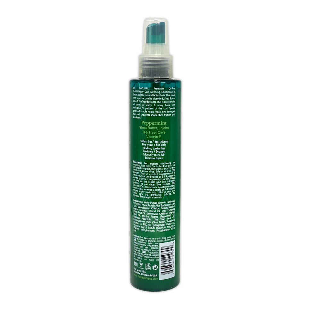 On Natural 100% Free Sulfate Paraben Mineral Oil Weave And Wig Curl N Wavy Curl Defining Conditioner And Detangler Peppermint 8 Oz