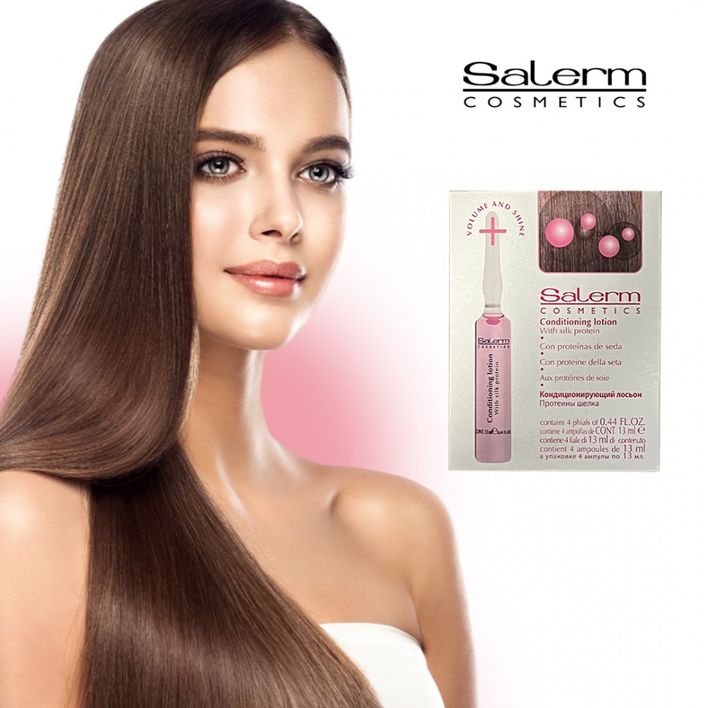 Free Shipping Salerm Conditioning Lotion for Volume & Shine Treatment - 4 vials of 0.44 oz