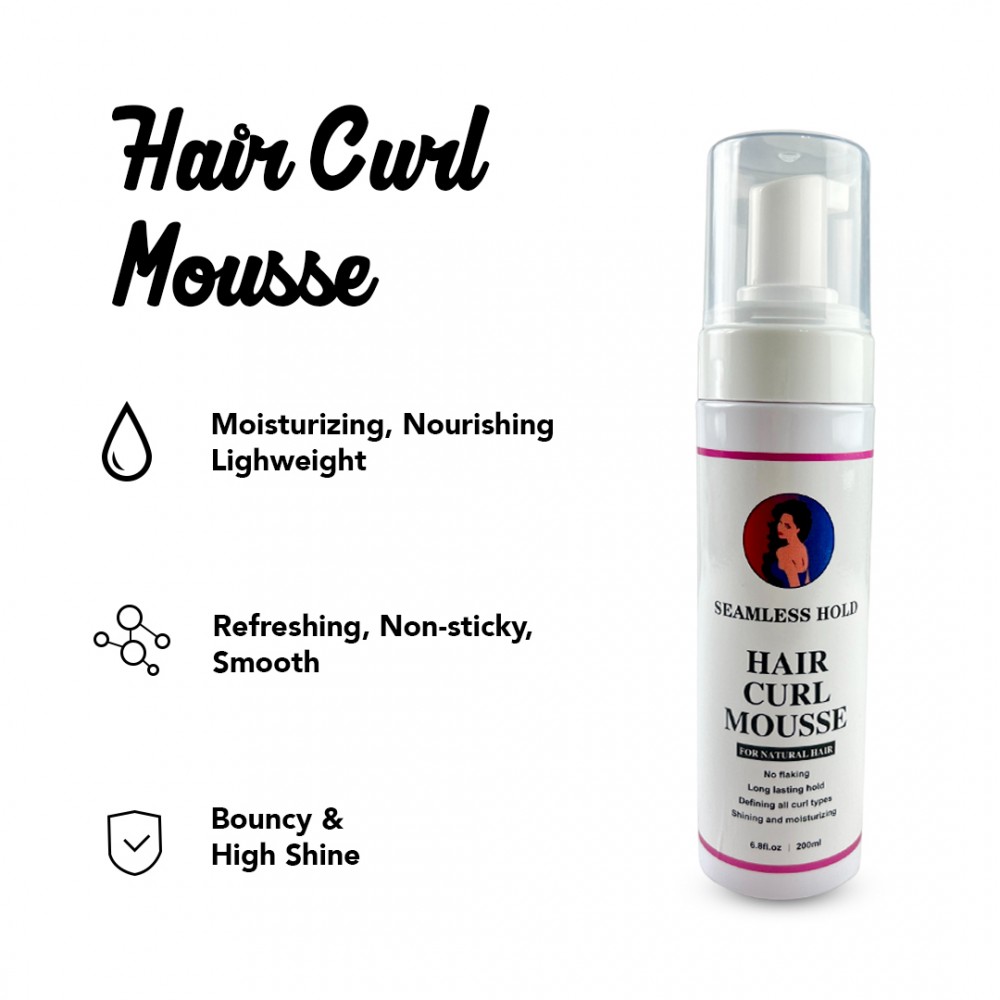 Free Shipping Seamless Hold Hair Curl Mousse Natural Hair No Flaking, Shining and Moisturizing - 200mL/6.8 fl.oz