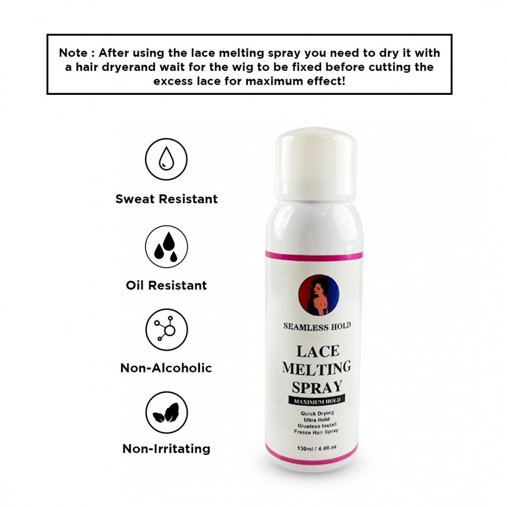 Free Shipping Seamless Hold Lace Melting Spray Maximum Hold Freeze Hair Spray - 130mL/4.4 fl.oz