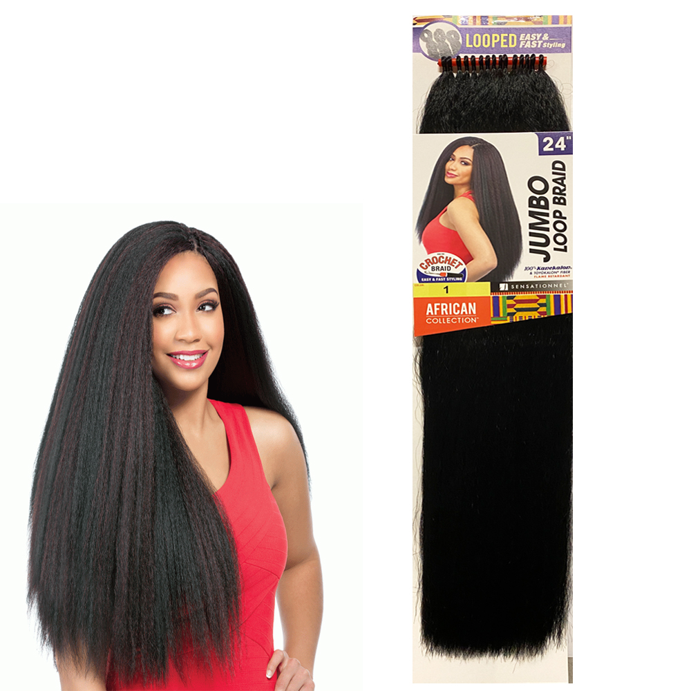 sensationnel synthetic crochet braids african collcetion jumbo loop braid 24