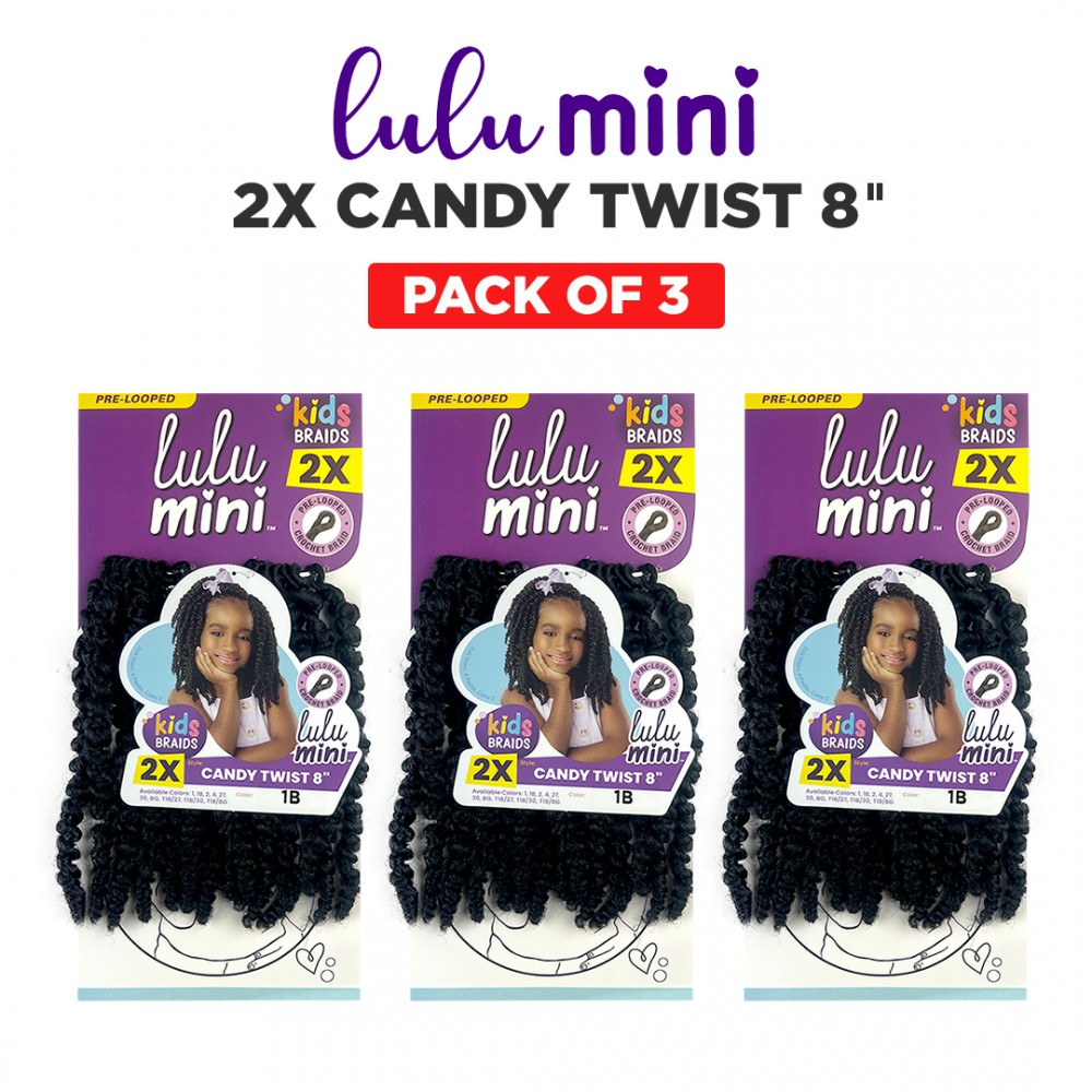 Free Shipping Sensationnel Lulu Mini Crochet Braid 2X Candy Twist 8" Inch ( 3 Pack )