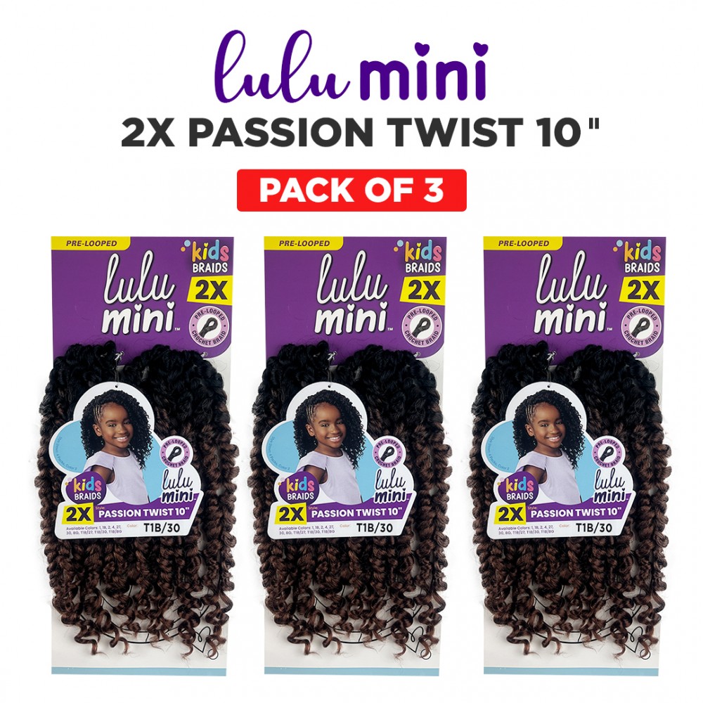 Free Shipping Sensationnel Lulu Mini Crochet Braid 2X Passion Twist 10" Inch ( 3 Pack )