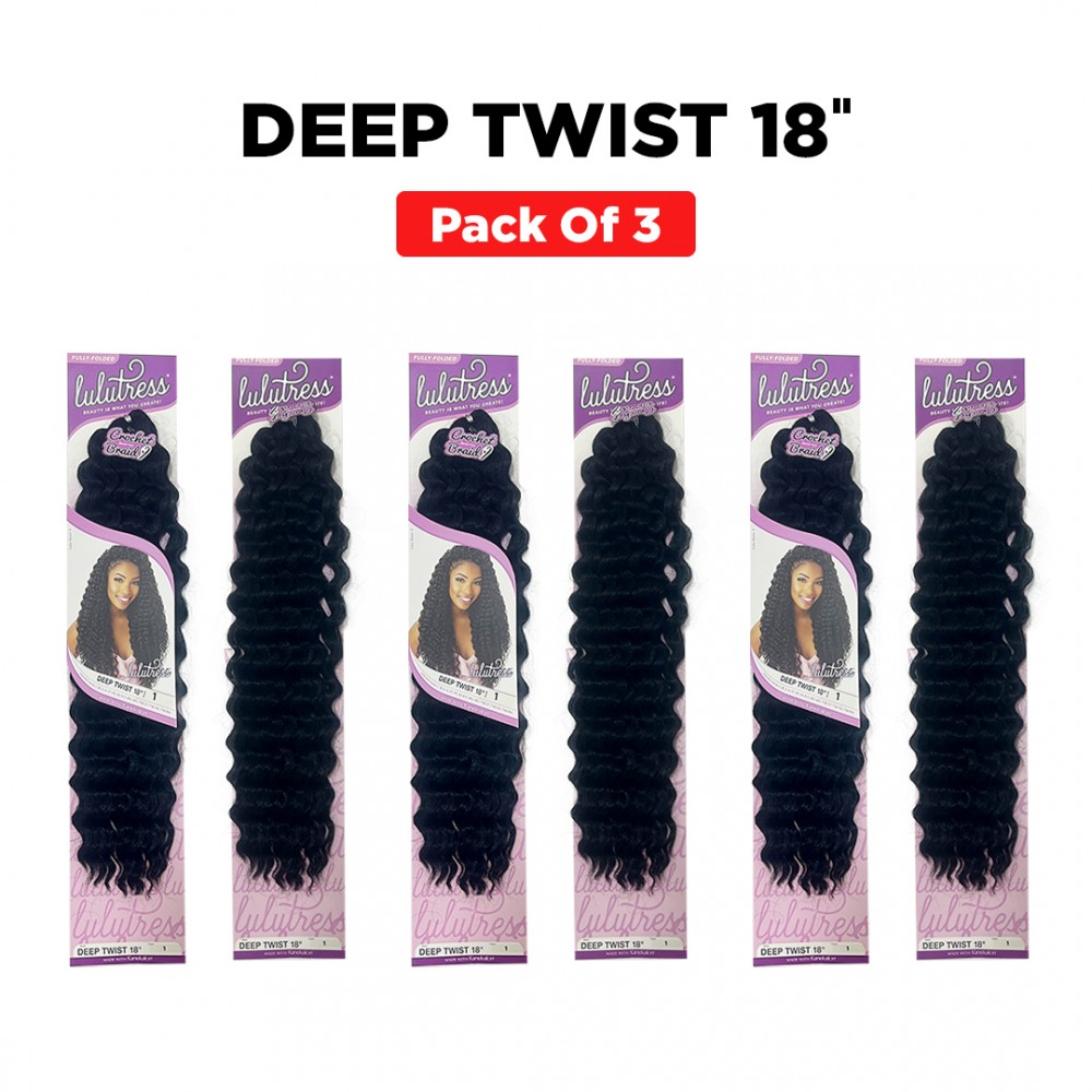 Free Shipping Sensationnel Lulutress Crochet Braid Deep Twist 18" Inch ( 3 Pack )
