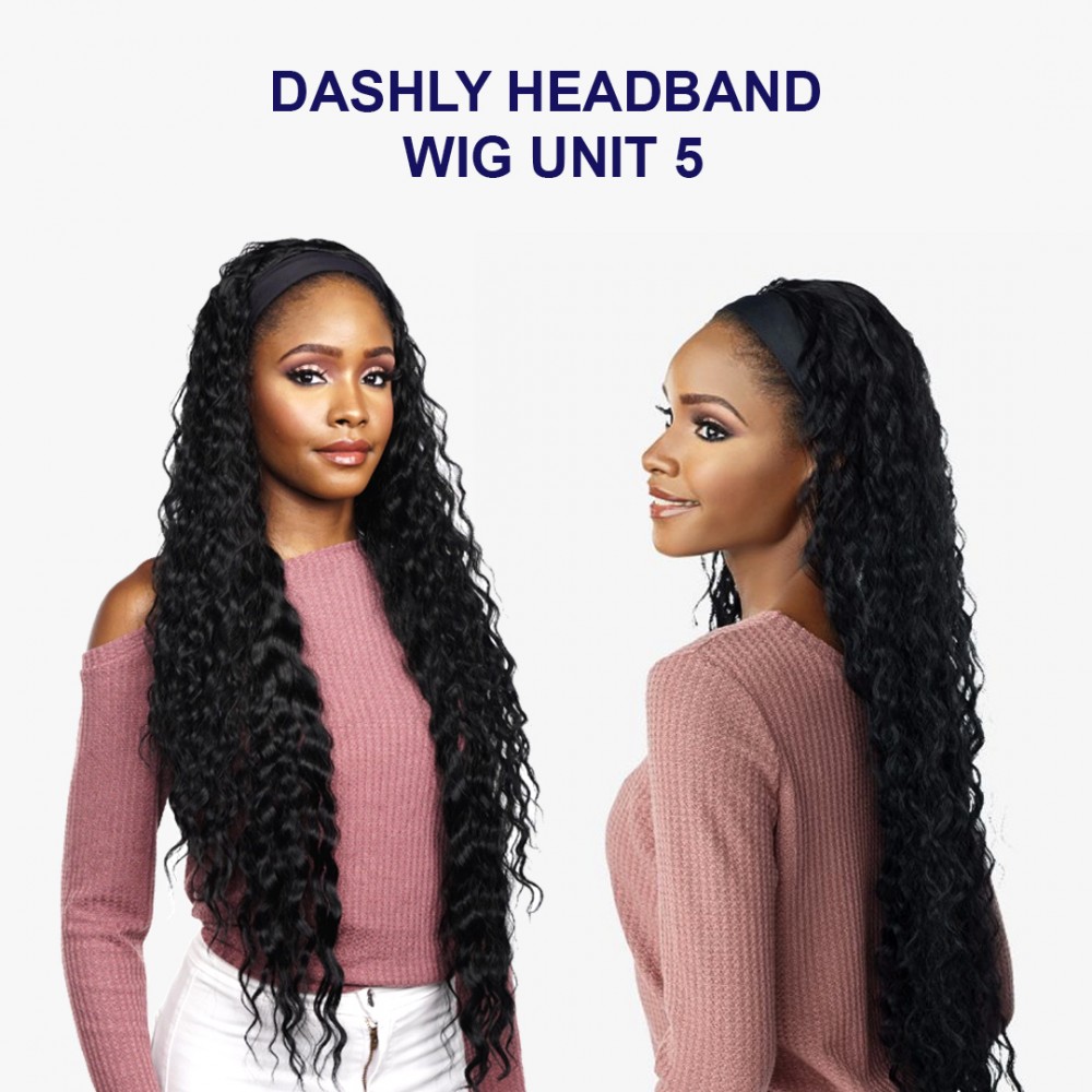 Free Shipping Ebo Dashly Synthetic Headband Wig Hb Unit 5 Wet Curl 34” Inch