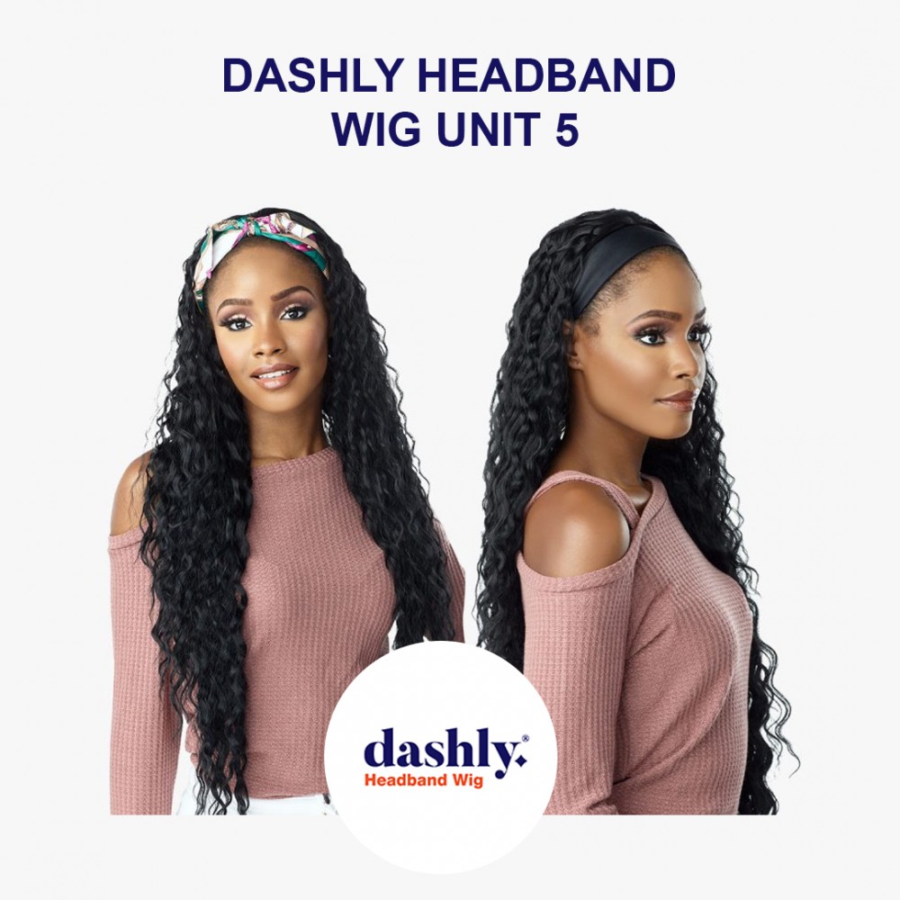 Free Shipping Ebo Dashly Synthetic Headband Wig Hb Unit 5 Wet Curl 34” Inch