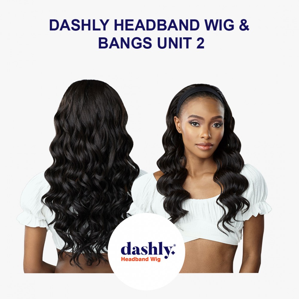 Free Shipping Ebo Dashly Synthetic Headband Wig With Bangs Hb Unit 2 Loose Deep 24” Inch