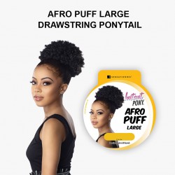 Ebo Instant Pony Synthetic Heat Resistant Draw String Ponytail Afro Puff Large