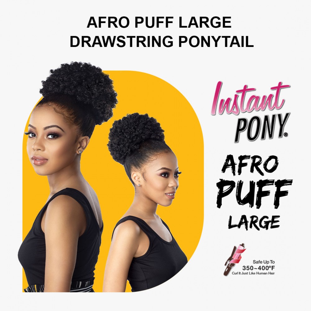 Free Shipping Ebo Instant Pony Synthetic Heat Resistant Draw String Ponytail Afro Puff Large